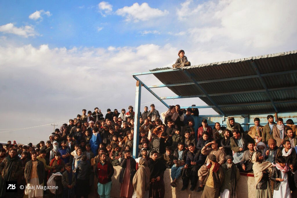 Large crowd watching a Buz Kashi event